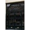 Puerta forja verde semicírculos