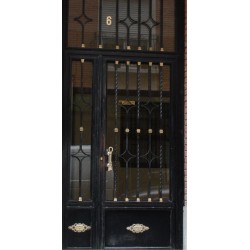 Puerta forja negra estrella